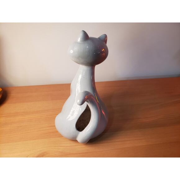 Ceramic Cat Planter Smiling Potted Plants - Picture 2 of 3